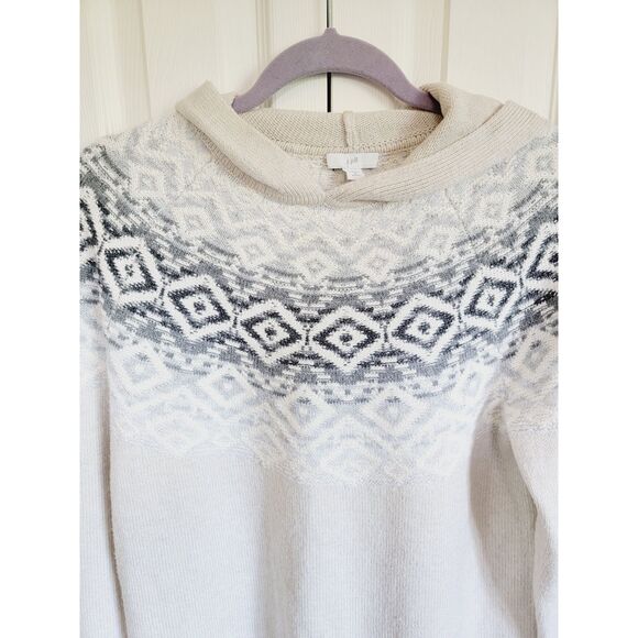 J. Jill SP Nordic Sweater Women's Raglan Long Sleeve Pullover Oatmeal Size SPet - Picture 3 of 6